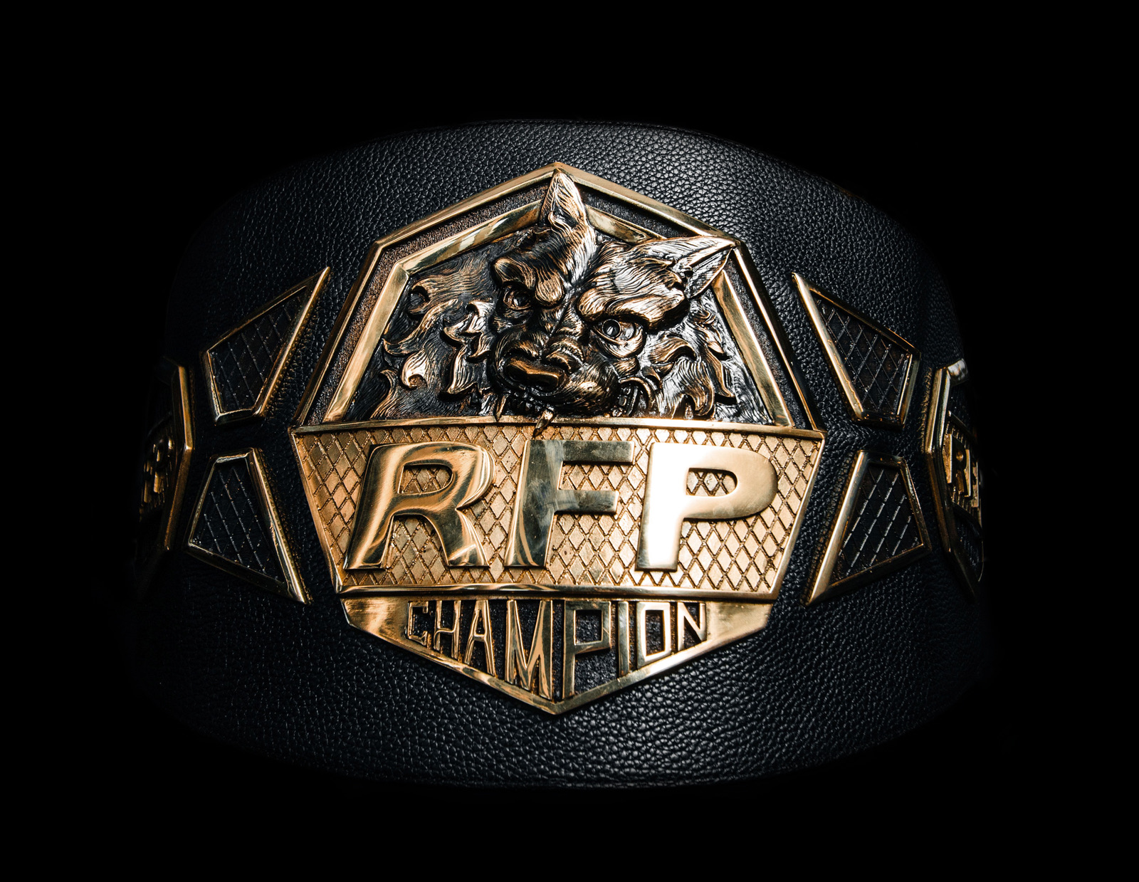 A handcrafted RFP championship belt.
